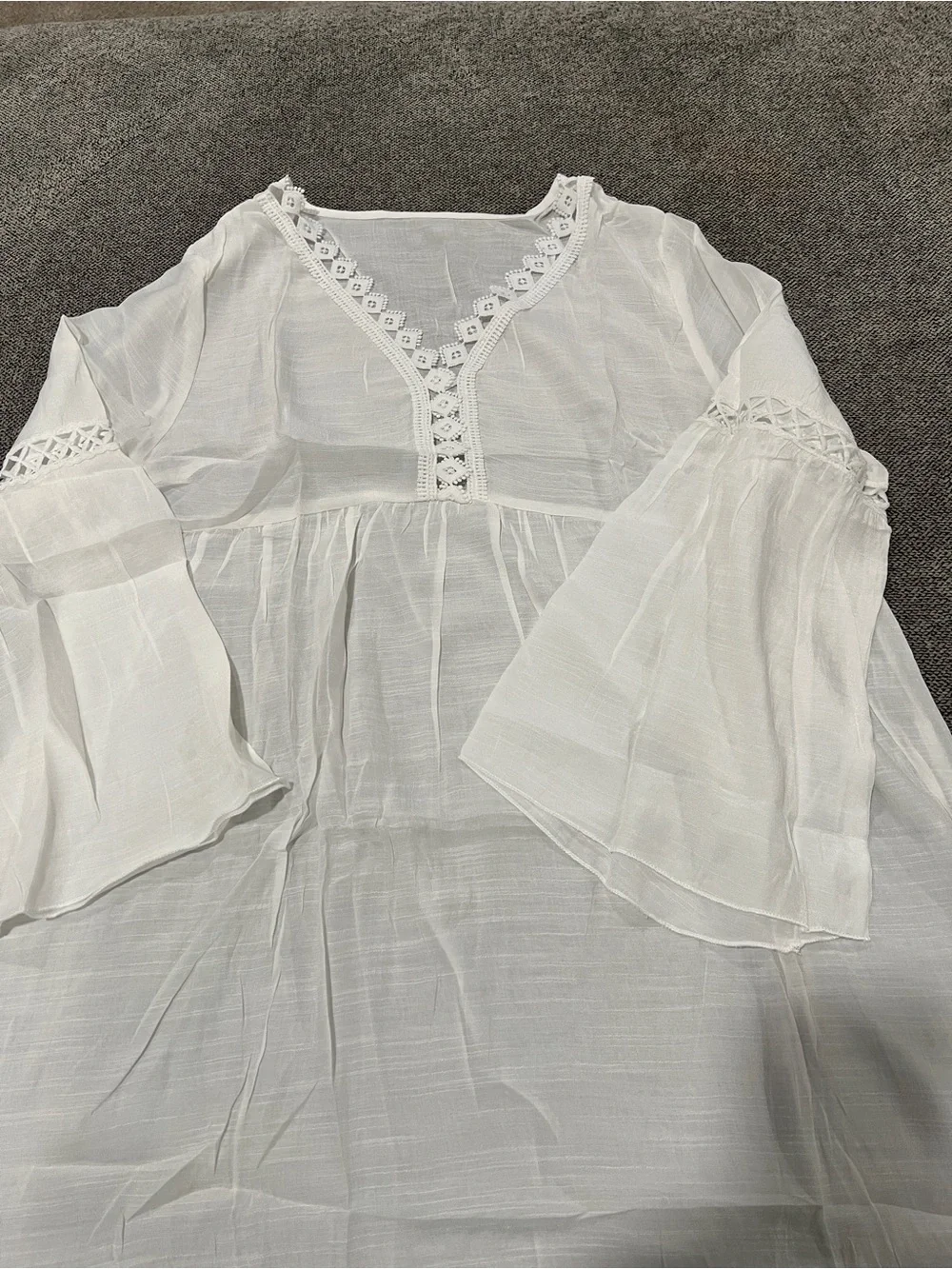 Women's White Beach Cover-Up Tunic Dress